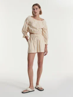 Hose 'Baila' Beige / Weiß