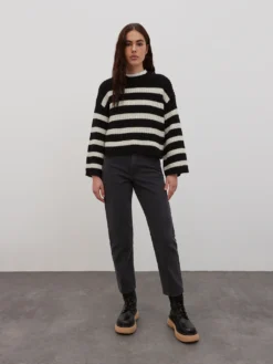 Pullover 'Louise' Creme / Schwarz