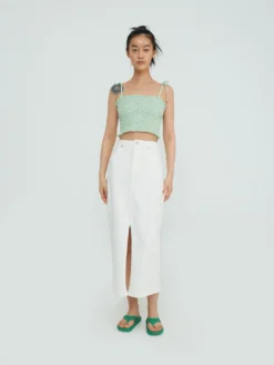 Top 'Sana' Creme / Hellgrün