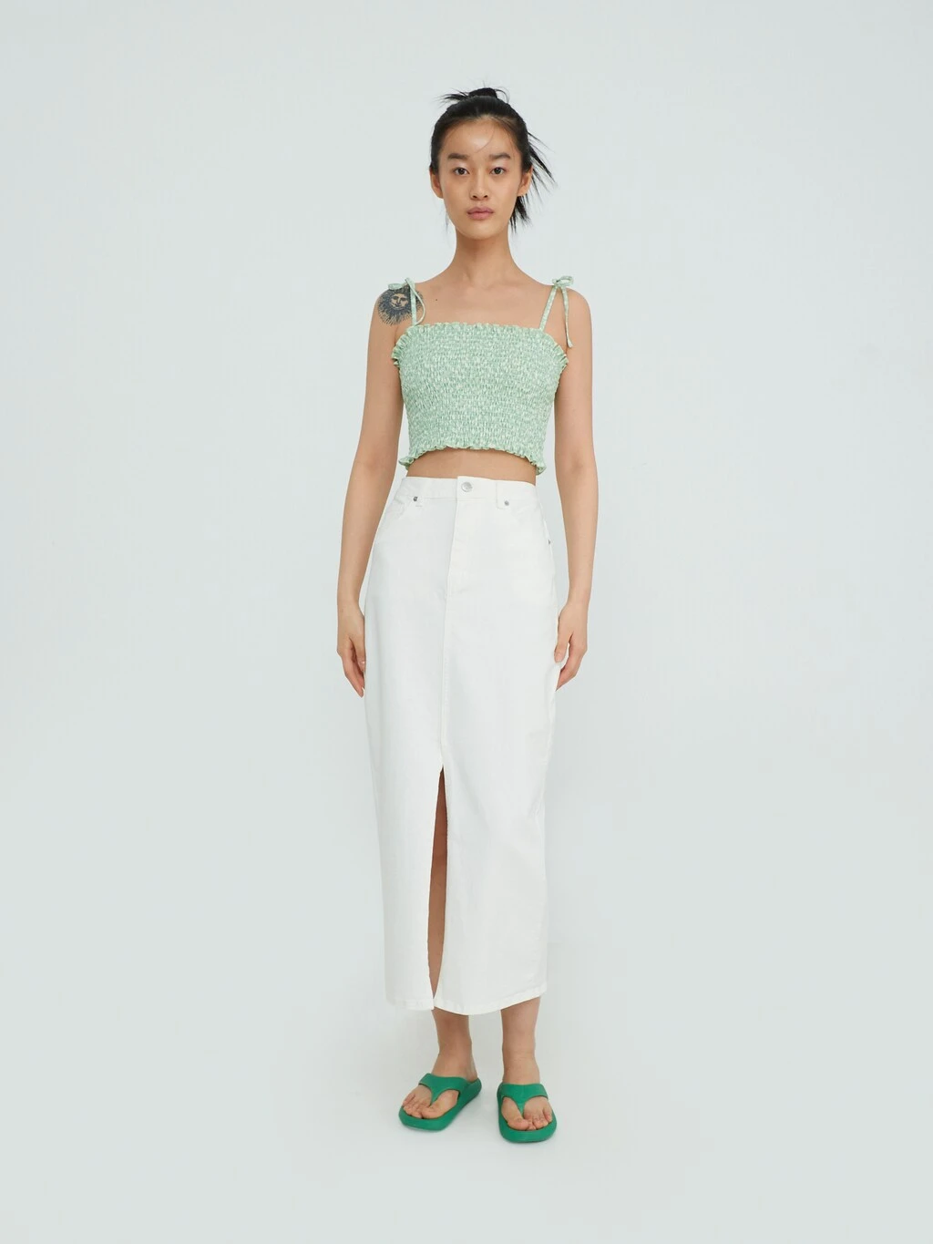 Top 'Sana' Creme / Hellgrün 1 Top 'Sana' Creme / Hellgrün