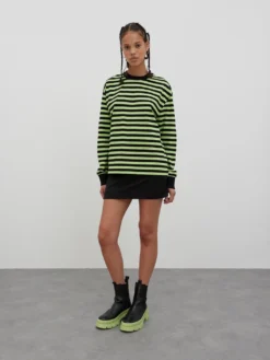 Longsleeve 'Asuna' Neongrün / Schwarz