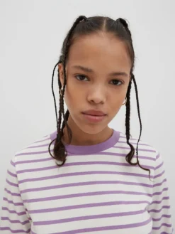 Shirt 'Pixie' (GOTS) Helllila / Weiß -Armani Exchage Geschaft 4e25d974bb18edfdb74b1a13de02fbdf