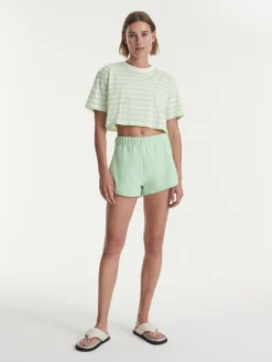 Shirt 'Devi' Grün / Weiß