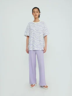 T-Shirt 'Elisa' Helllila / Weiß