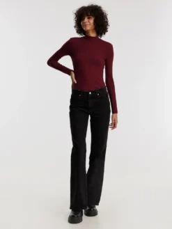 Langarmshirt 'Manon' Dunkelrot