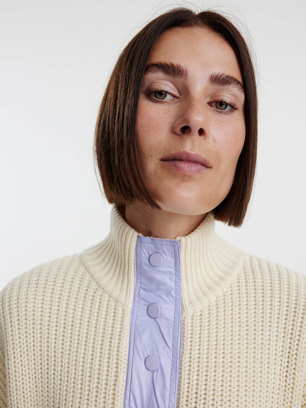 Pullover 'Bente' Beige / Lila / Weiß 4 Pullover 'Bente' Beige / Lila / Weiß – Bild 4