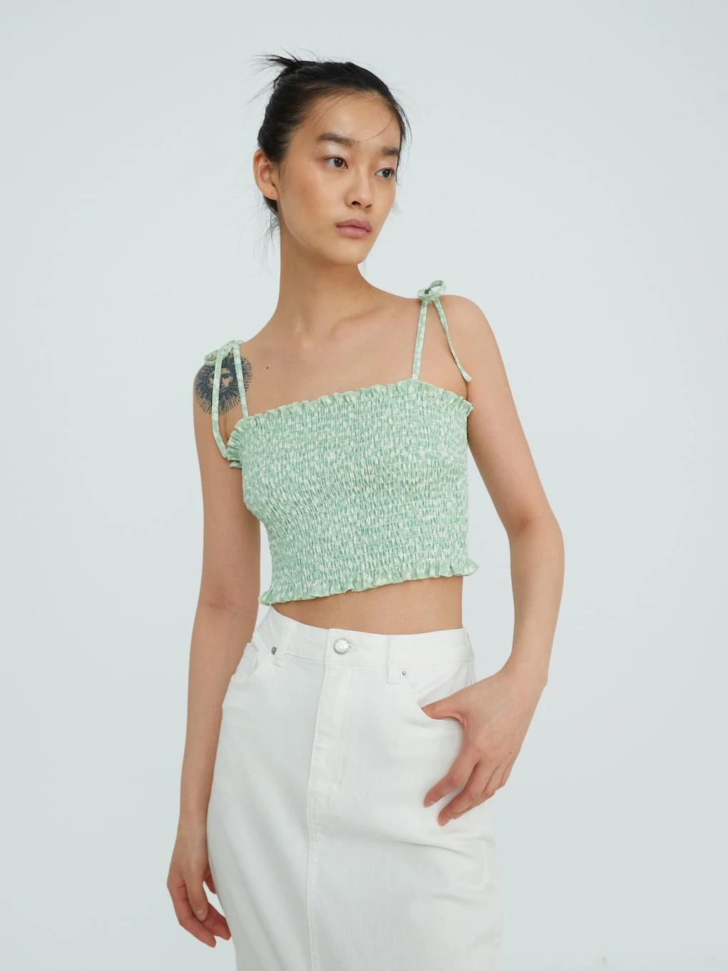 Top 'Sana' Creme / Hellgrün 2 Top 'Sana' Creme / Hellgrün – Bild 2